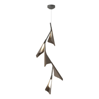Buy natural-iron-and-metal-shade Plume Pendant by Hubbardton Forge