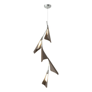 Buy vintage-platinum-and-white-shade Plume Pendant by Hubbardton Forge