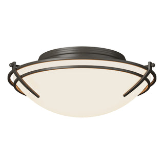 Buy dark-smoke-with-opal-glass-gg-glass-and-opal-shade Tryne Flush Mount Ceiling Light by Hubbardton Forge