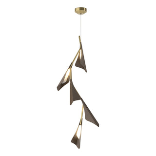 Buy modern-brass-and-metal-shade Plume Pendant by Hubbardton Forge