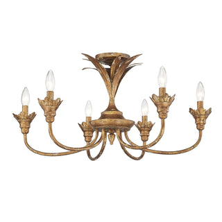 Buy heirloom-gold Lillianne Semi Flush Mount Light by Golden