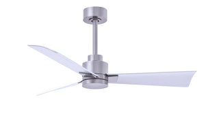 Buy brushed-nickel-finish-with-matte-white-blades Alessandra Ceiling Fan by Matthews Fan Company