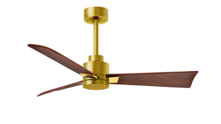 Buy brushed-brass-finish-with-walnut-tone-blades Alessandra Ceiling Fan by Matthews Fan Company