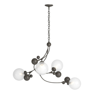 Buy dark-smoke-with-opaline-glass-wf-glass-and-white-shade Sprig Pendant by Hubbardton Forge