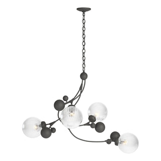 Buy natural-iron-with-water-glass-ll-glass-and-clear-textured-shade Sprig Pendant by Hubbardton Forge
