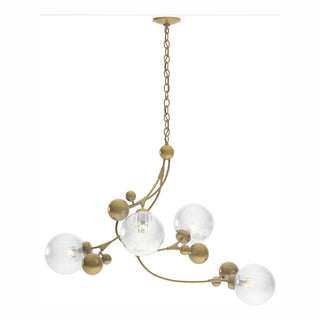 Buy modern-brass-with-water-glass-ll-glass-and-clear-textured-shade Sprig Pendant by Hubbardton Forge