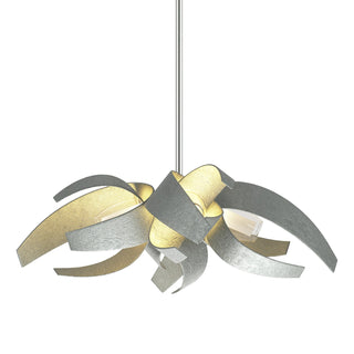 Buy vintage-platinum-with-clear-glass-with-frosted-diffuser-ye-glass-and-clear-shade Corona Pendant by Hubbardton Forge
