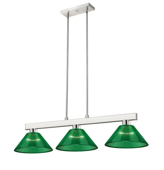 Buy brushed-nickel-with-green-glass-and-green-shade Cobalt Billiard by Z-Lite