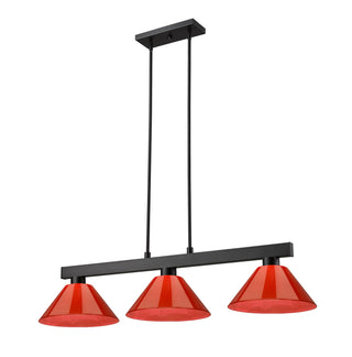 Buy matte-black-with-red-glass-and-red-shade Cobalt Billiard by Z-Lite