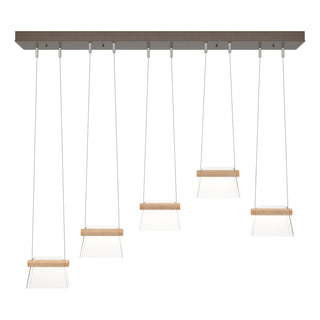 Buy bronze-with-clear-glass-zm-glass-and-white-shade Cowbell Pendant by Hubbardton Forge