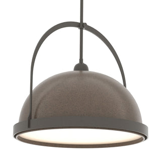 Buy dark-smoke-and-white-shade Atlas Pendant by Hubbardton Forge