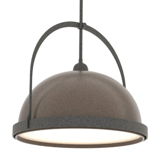Buy natural-iron-and-white-shade Atlas Pendant by Hubbardton Forge
