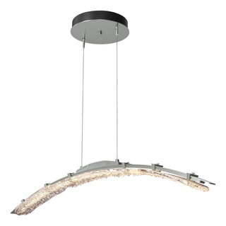 Buy vintage-platinum-with-clear-glass-zm-glass-and-clear-textured-shade Glissade Pendant by Hubbardton Forge