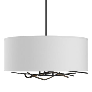 Buy black-with-natural-anna-shade-sf-glass-and-white-shade Brindille Pendant by Hubbardton Forge