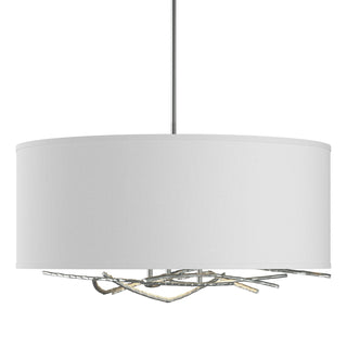 Buy vintage-platinum-with-natural-anna-shade-sf-glass-and-white-shade Brindille Pendant by Hubbardton Forge