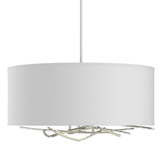 Buy sterling-with-natural-anna-shade-sf-glass-and-white-shade Brindille Pendant by Hubbardton Forge