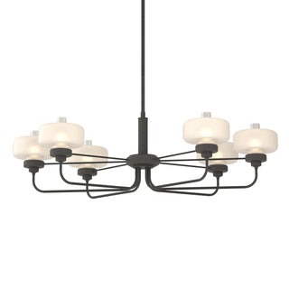 Buy natural-iron-with-clear-glass-with-frosted-diffuser-ye-glass-and-white-shade Nola Pendant by Hubbardton Forge