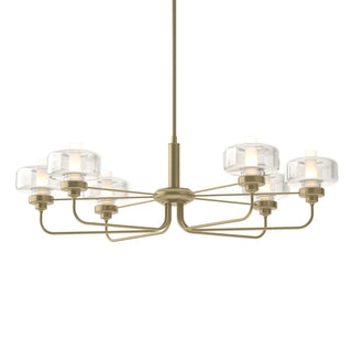 Buy soft-gold-with-clear-glass-zm-glass-and-clear-shade Nola Pendant by Hubbardton Forge