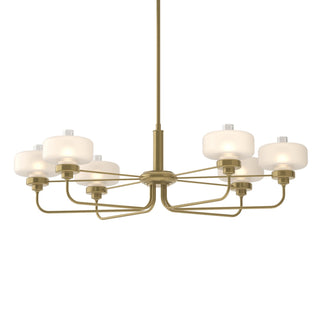 Buy modern-brass-with-clear-glass-with-frosted-diffuser-ye-glass-and-white-shade Nola Pendant by Hubbardton Forge