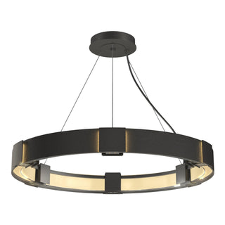 Buy natural-iron-with-clear-glass-zm-glass-and-clear-shade Aura Pendant by Hubbardton Forge