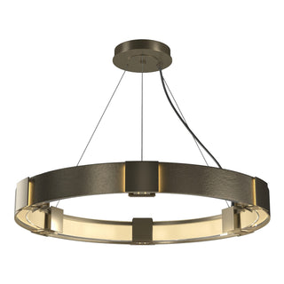 Buy soft-gold-with-clear-glass-zm-glass-and-clear-shade Aura Pendant by Hubbardton Forge