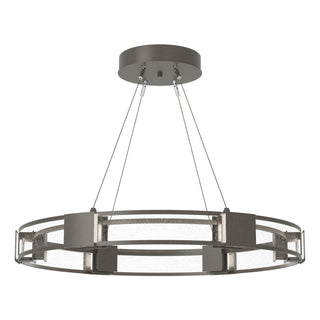 Buy dark-smoke-with-seeded-clear-glass-ii-glass-and-clear-seedy-shade Aura Pendant by Hubbardton Forge