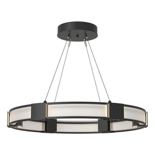 Buy black-with-frosted-glass-fd-glass-and-white-shade Aura Pendant by Hubbardton Forge