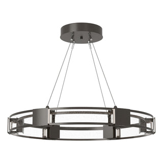 Buy oil-rubbed-bronze-with-seeded-clear-glass-ii-glass-and-clear-seedy-shade Aura Pendant by Hubbardton Forge