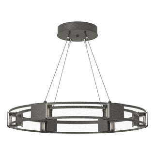 Buy natural-iron-with-seeded-clear-glass-ii-glass-and-clear-seedy-shade Aura Pendant by Hubbardton Forge