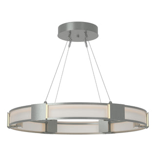 Buy vintage-platinum-with-frosted-glass-fd-glass-and-white-shade Aura Pendant by Hubbardton Forge