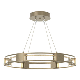Buy soft-gold-with-seeded-clear-glass-ii-glass-and-clear-seedy-shade Aura Pendant by Hubbardton Forge