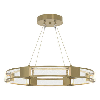 Buy modern-brass-with-seeded-clear-glass-ii-glass-and-clear-seedy-shade Aura Pendant by Hubbardton Forge