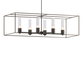 Buy black-with-seeded-clear-glass-ii-glass-and-clear-seedy-shade Portico Pendant by Hubbardton Forge