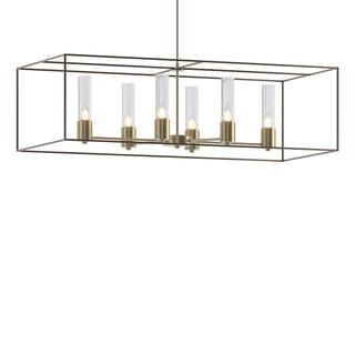 Buy soft-gold-with-seeded-clear-glass-ii-glass-and-clear-seedy-shade Portico Pendant by Hubbardton Forge