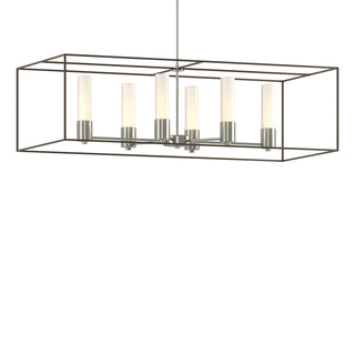 Buy sterling-with-opal-glass-gg-glass-and-white-shade Portico Pendant by Hubbardton Forge