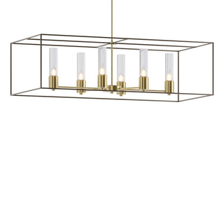 Buy modern-brass-with-seeded-clear-glass-ii-glass-and-clear-seedy-shade Portico Pendant by Hubbardton Forge