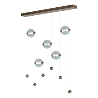 Buy bronze-with-cool-grey-glass-yl-glass-and-silver-gray-shade Abacus Pendant by Hubbardton Forge