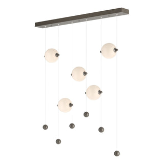 Buy dark-smoke-with-opal-glass-gg-glass-and-white-shade Abacus Pendant by Hubbardton Forge