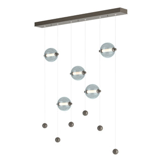 Buy dark-smoke-with-cool-grey-glass-yl-glass-and-silver-gray-shade Abacus Pendant by Hubbardton Forge