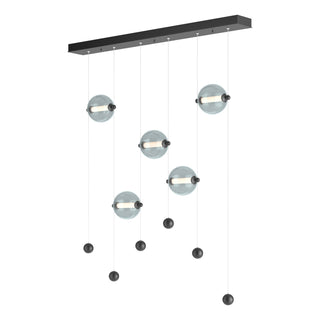 Buy black-with-cool-grey-glass-yl-glass-and-silver-gray-shade Abacus Pendant by Hubbardton Forge