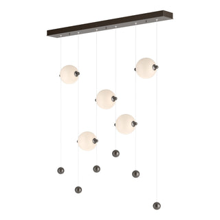 Buy oil-rubbed-bronze-with-opal-glass-gg-glass-and-white-shade Abacus Pendant by Hubbardton Forge