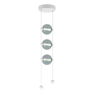 Buy white-with-cool-grey-glass-yl-glass-and-silver-gray-shade Abacus Pendant by Hubbardton Forge
