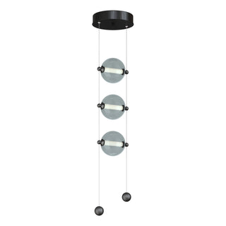 Buy ink-with-cool-grey-glass-yl-glass-and-silver-gray-shade Abacus Pendant by Hubbardton Forge