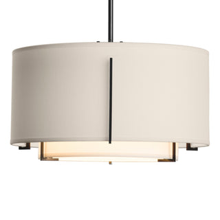 Buy black-with-natural-anna-inner-shade-flax-outer-shade-glass-and-white-shade Exos Pendant by Hubbardton Forge