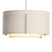 Modern Brass with Natural Anna Inner Shade & Flax Outer Shade Glass and White Shade