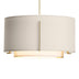 Modern Brass with Natural Anna Inner Shade & Flax Outer Shade Glass and White Shade
