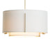 Modern Brass with Natural Anna Inner Shade & Natural Anna Outer Shade Glass and White Shade