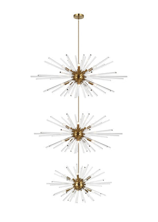 Buy satin-gold-and-clear-shade Sienna Chandelier by Elegant Lighting
