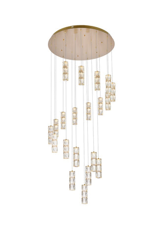 Buy gold-and-clear-shade Polaris Chandelier by Elegant Lighting