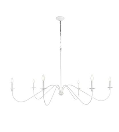 Rohan Chandelier by Elegant Lighting – Lights: 6 Light (60.00"L x 60.00"W x 31.00"H) – Finish: White – Elegant Lighting-LD5056D60WH